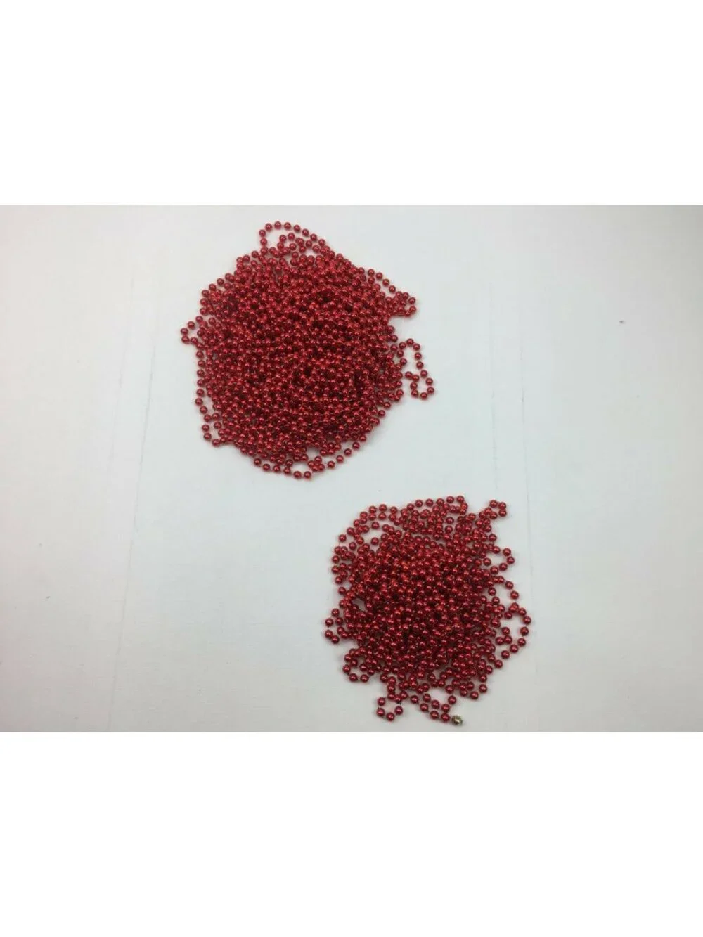 Christmas Festive Holiday Indoor Decor Plastic Red Bead Garlands Set of 2